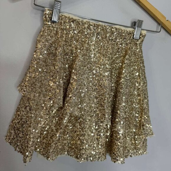 Zara Girls Sequin Mini Skirt Pull-on Holiday New - Picture 2 of 8